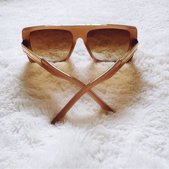 Inez Mocha Oversized Square Sunglasses - Picture 9 of 10